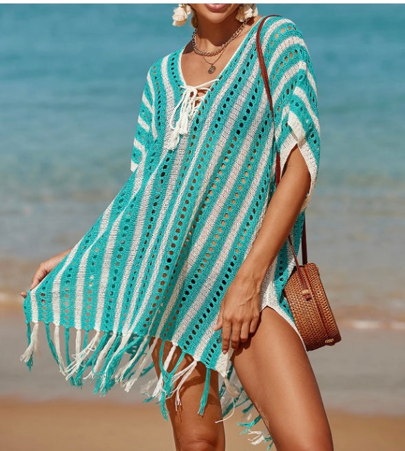 Beach Cover up Cotton White Beach Sarong Bikini Cover up