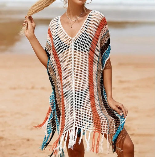 Beach Cover up Cotton White Beach Sarong Bikini Cover up