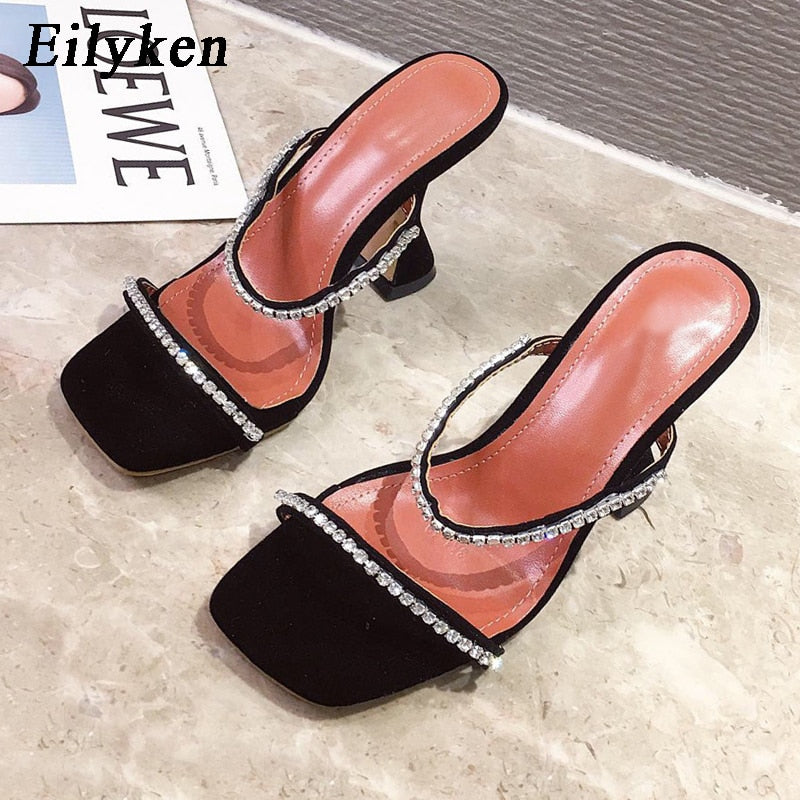 Fashion Rhinestone Chain Women Slippers Sandals