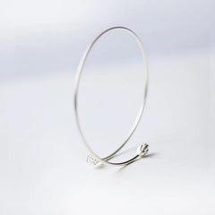 Silver Color Handmade Bracelets Bangles Simple Lotus Jewelry Adjustable