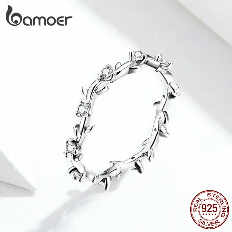 Stackable Finger Rings Flower Branch Ring CZ Statement Jewelry