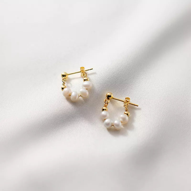 Bohemian Natural Baroque Pearl Earrings Simple Jewelry