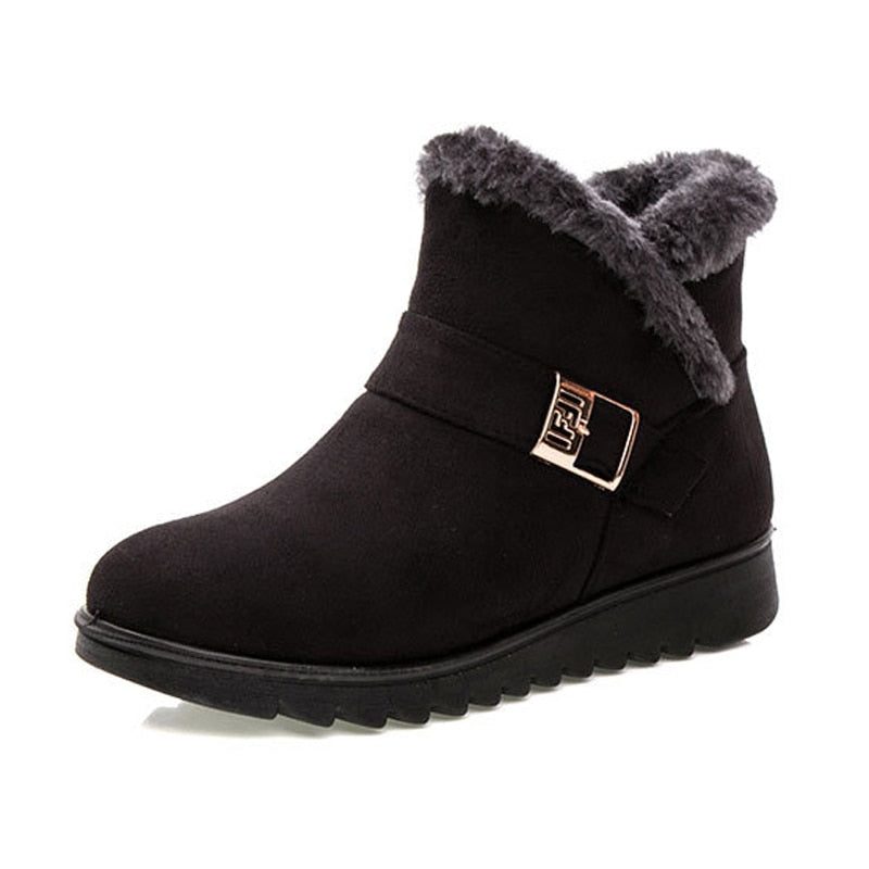 Women Warm Snow Faux Suede Ankle Boots