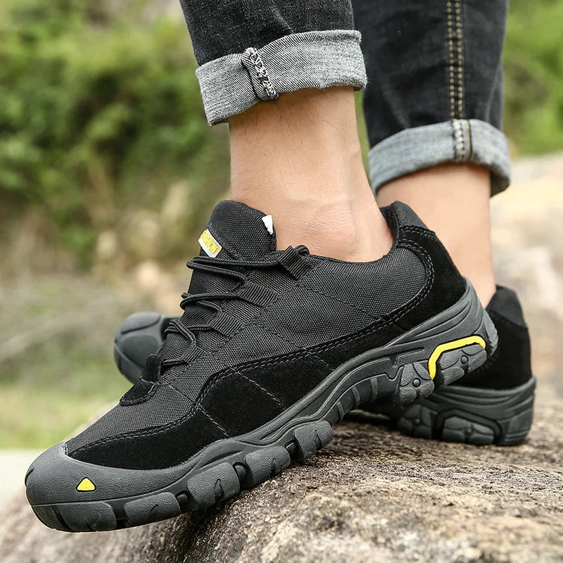 Cow Suede Leather Outdoor Breathable Male Sneakers Shoes