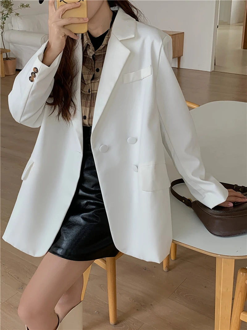 Pockets Jackets Fashionable Vintage Oversized Wild Office Blazers