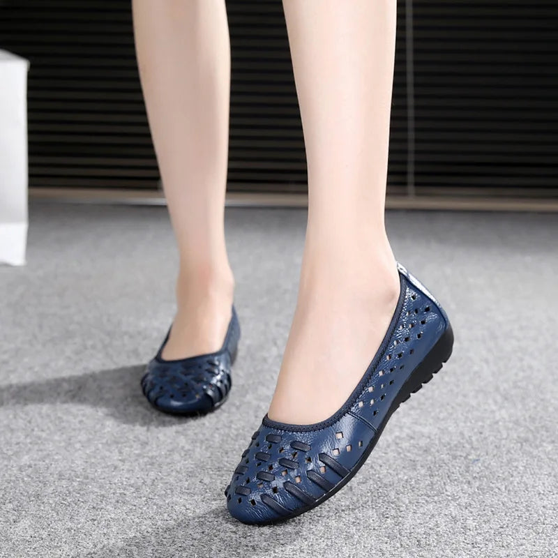 Women Shoes Sandals Flats Hollow Out Slip O Vintage Plus Size