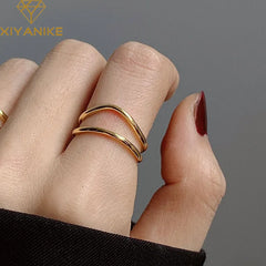 Silver Color Charm Rings for Women Fashion Gold Plated