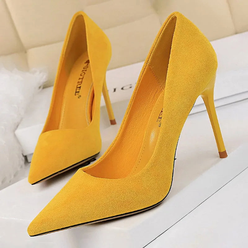 Pumps Suede High Heels Shoes Fashion Office Shoes Stiletto