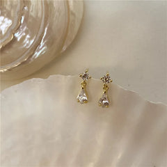 Water Drop Crystal  Earrings Plating Jewelry