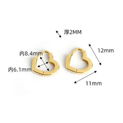 Fashion  Minimalist Love Heart Stud Earrings Jewelry Accessories