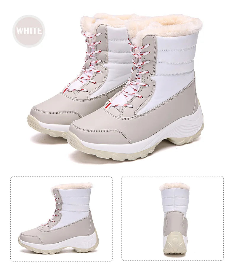 Women Boots Waterproof Winter Shoes Platform