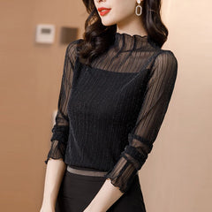 Camisa Blouse Women Top Ladies Lace Blouses Shirt