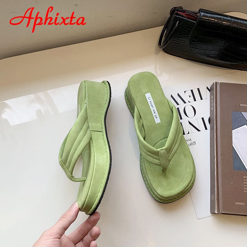 Platform Flip Flops Women Leisure  5cm Wedge Heel