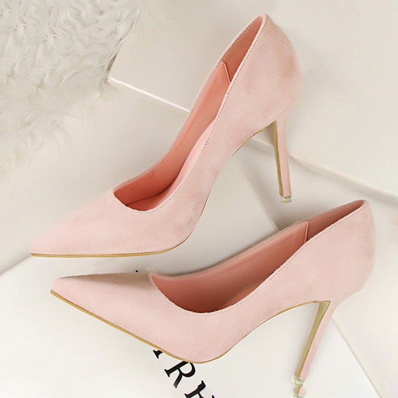 Shoes Women Pumps Fashion High Heels Casual Pointed Toe