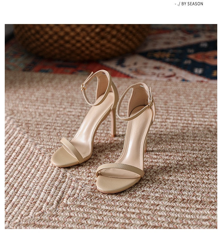 Open Toe Ankle Strap Stiletto Heel Dress Sandals