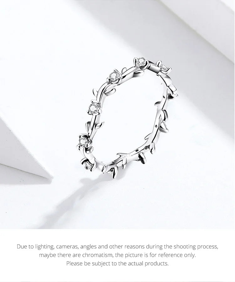 Stackable Finger Rings Flower Branch Ring CZ Statement Jewelry