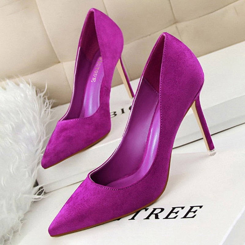 Shoes Women Pumps Fashion High Heels Casual Pointed Toe