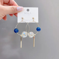 Glass Ball Dangle Earrings For Women Fashion Trend