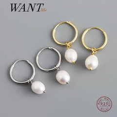 Pearl Hanging Stud Earrings for Women Gothic Charming Fashion Jewelry