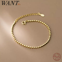 Simple Square Geometric Chain Charm Bracelet Plated Jewelry