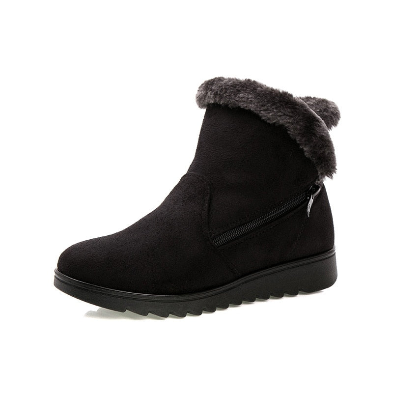 Women Warm Snow Faux Suede Ankle Boots