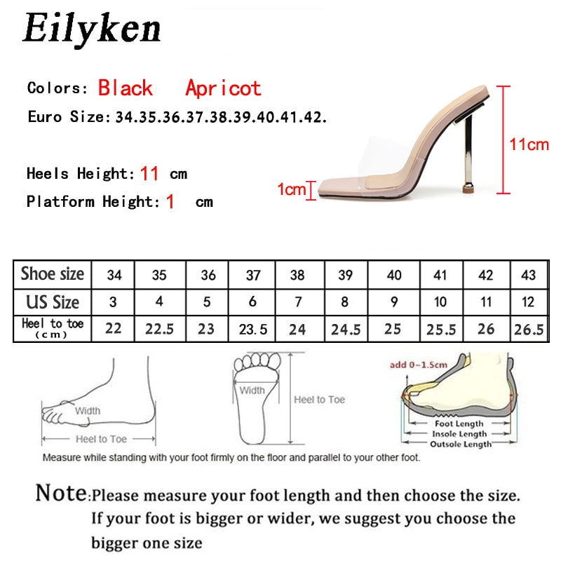 Women Slippers Outdoor Clear PVC Transparent Jelly Sandals High Heels