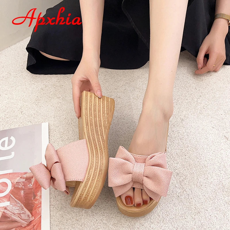 Summer 7cm Platform Wedge Slippers Women Shoes