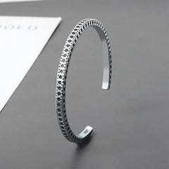 Silver Color Minimalist Dots Pattern Bracelet