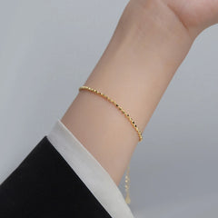 Simple Square Geometric Chain Charm Bracelet Plated Jewelry