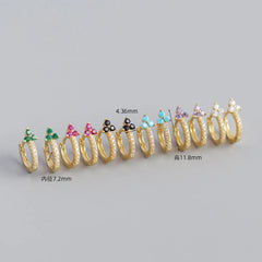 Pave Colorful Zircon Romantic Flower Stud Earrings for Women Jewelry