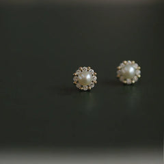 Simple Pearl Stud Earrings Plated Jewelry Gift