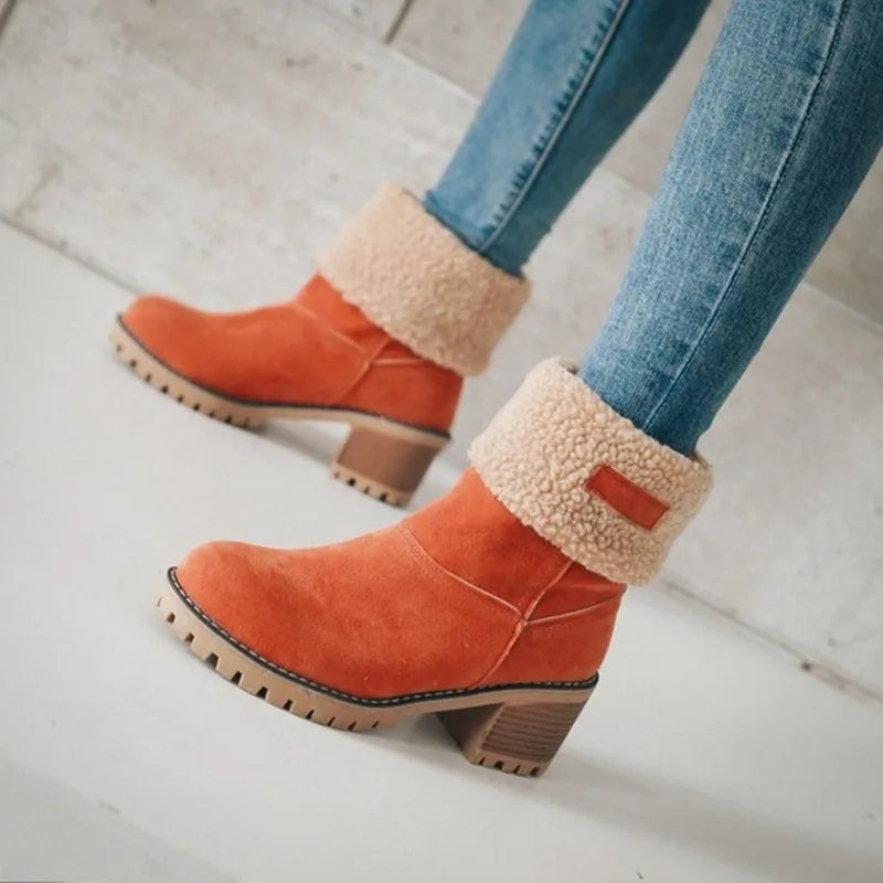 Winter Fur Warm Snow Ladies Ankle Boot