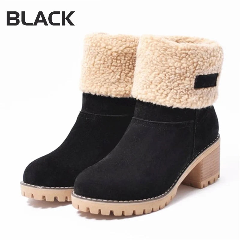 Winter Fur Warm Snow Ladies Ankle Boot