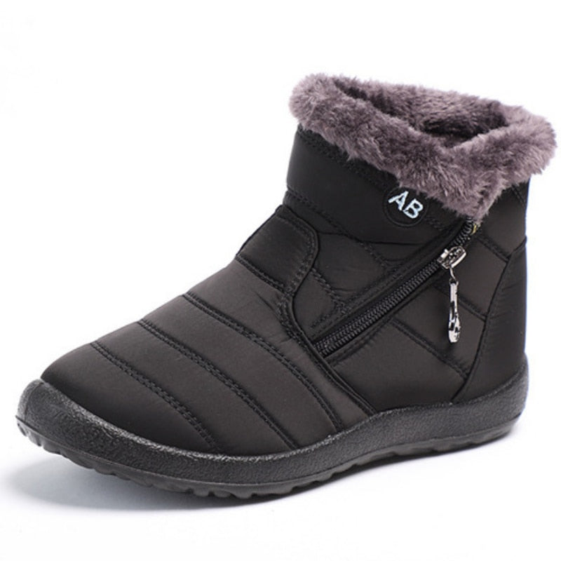 Women Warm Snow Faux Suede Ankle Boots