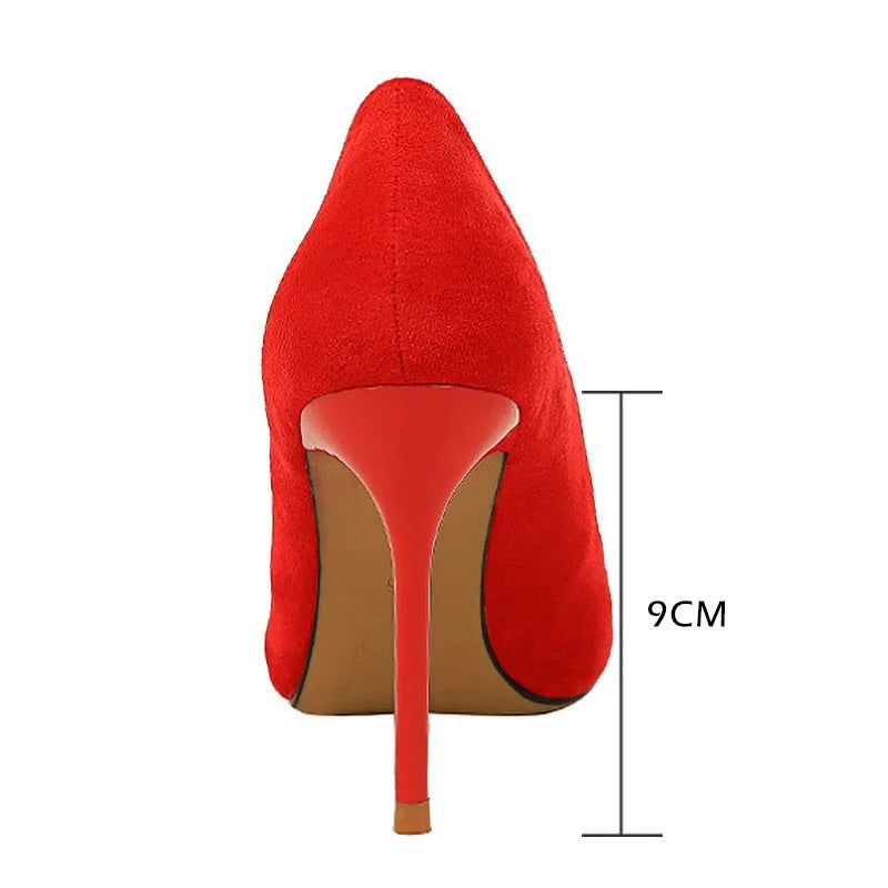 Pumps Suede High Heels Shoes Fashion Office Shoes Stiletto