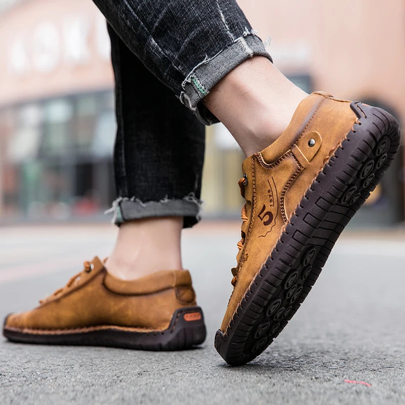 Men Casual Shoes Handmade Leather Loafers Men's Sneakers