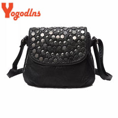 Fashion Black Clutch Rivet Purse Small Shoulder