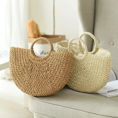 Summer Handmade Beach Weaving Ladies Straw Bag