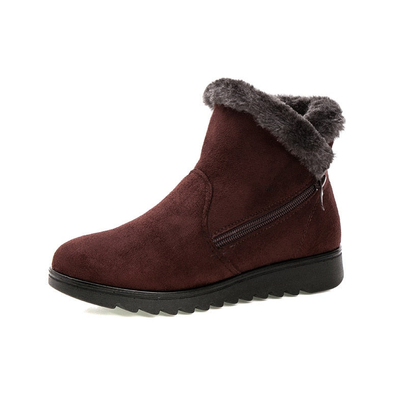 Women Warm Snow Faux Suede Ankle Boots