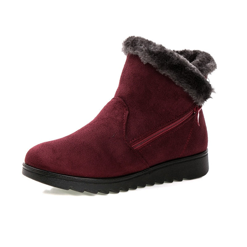 Women Warm Snow Faux Suede Ankle Boots