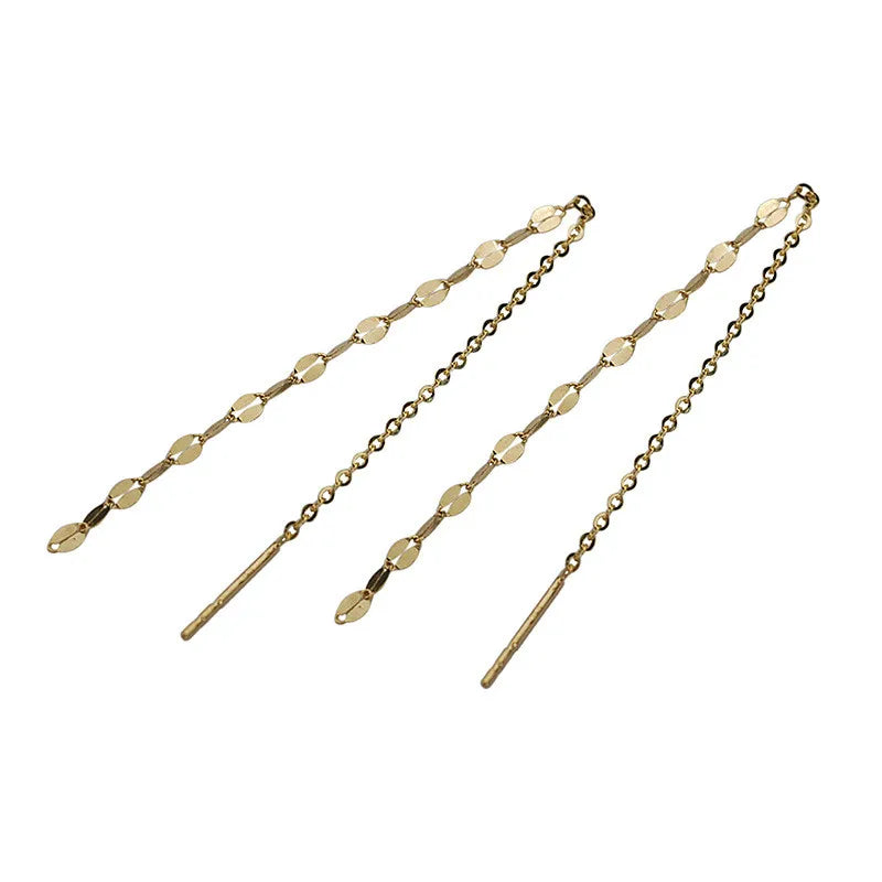 Chain Tassel Stud Earrings Plating Jewelry