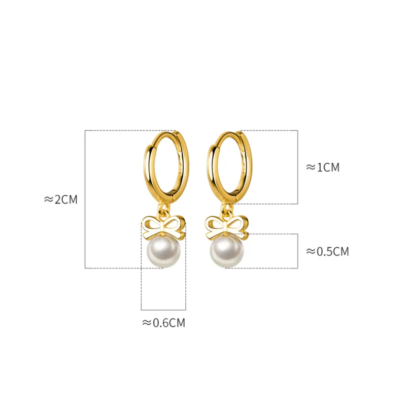 Cute Butterfly Synthetic Pearl Pendant Drop Earrings Fashion