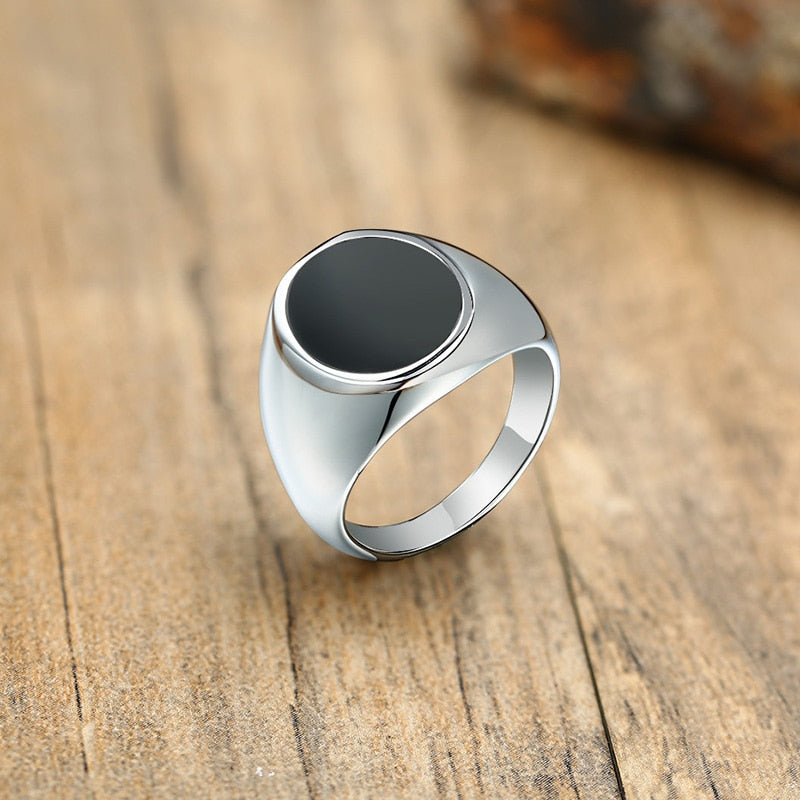 Ring for Men Stainless Steel Square Signet Ring