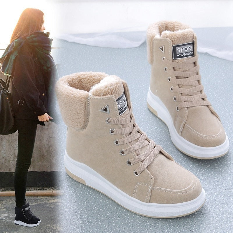 Boots Ankle Boots Warm PU Plush Shoes Sneakers