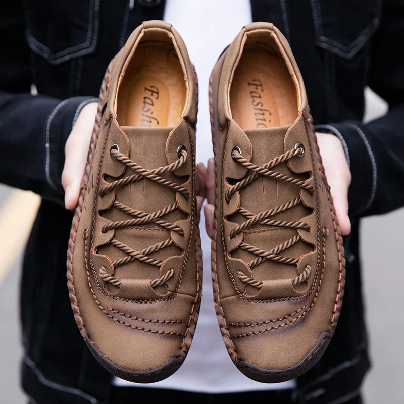 Men Casual Shoes Handmade Leather Loafers Men's Sneakers