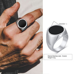 Ring for Men Stainless Steel Square Signet Ring