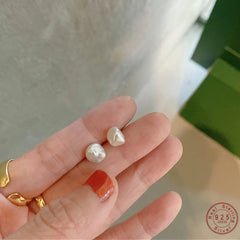 Irregular Pearl Stud Earrings Women Simple Jewelry