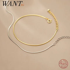 Minimalist Glossy Snake Chain Charm Bracelet Bangle Jewelry