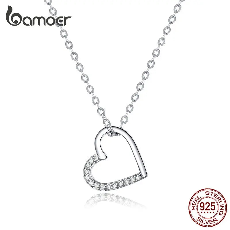 Silver The shape of love Chain Necklace Fine Jewelry