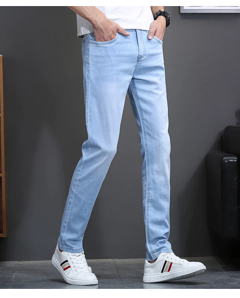 Classic Style Brand Jeans Men Casual Stretch Slim Denim Pants